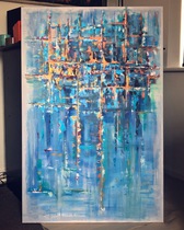 120 x 80cm metallic acrylics on canvas 